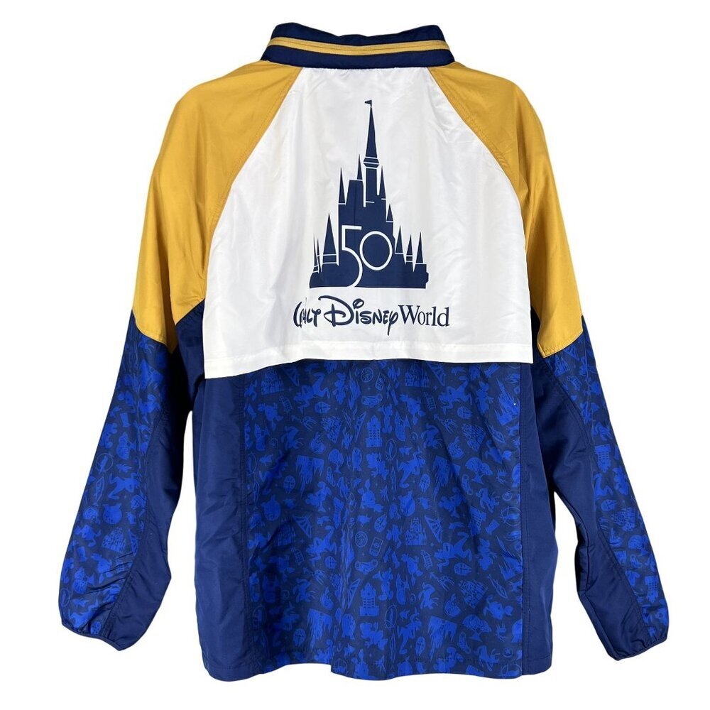 Walt Disney World 50th Anniversary Castle Windbreaker NEW Jacket 2XL Zip Hood